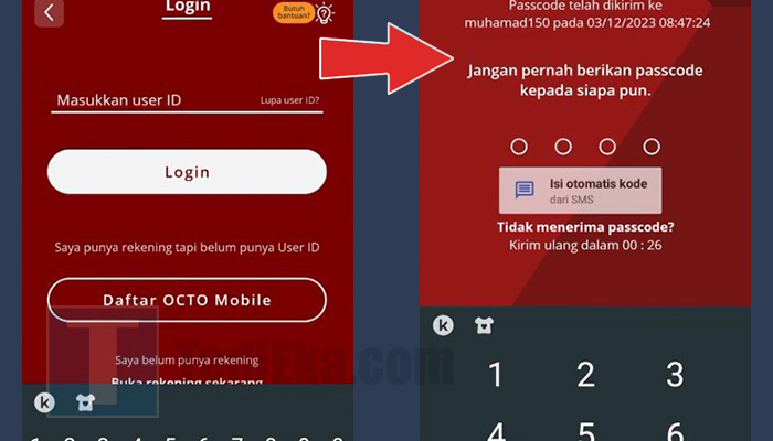 octo mobile login - passcode