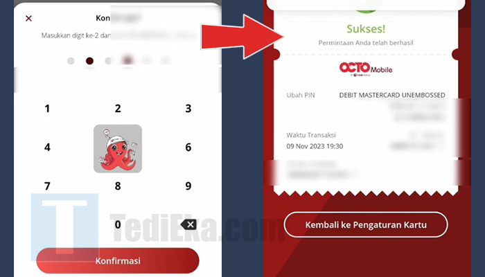 octo mobile masukkan pin - ubah pin kartu atm berhasil