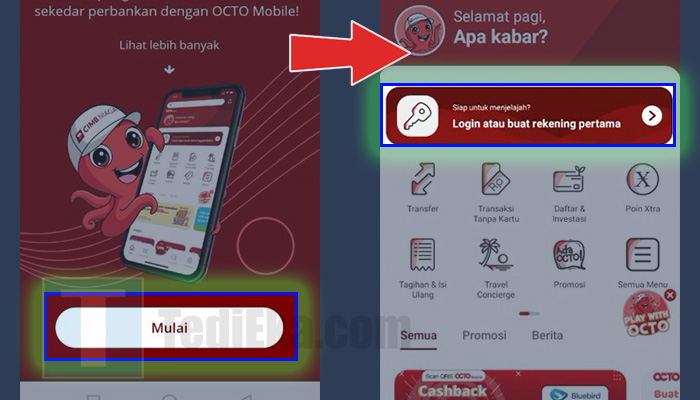 octo mobile mulai - login atau buat rekening pertama