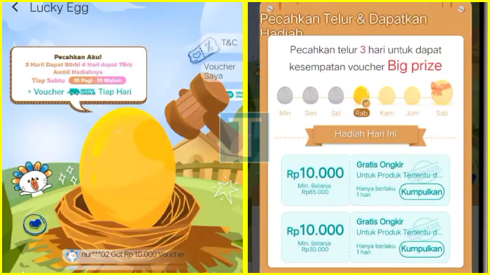 pecahin telur lucky egg buat dapetin voucher dari Lazada