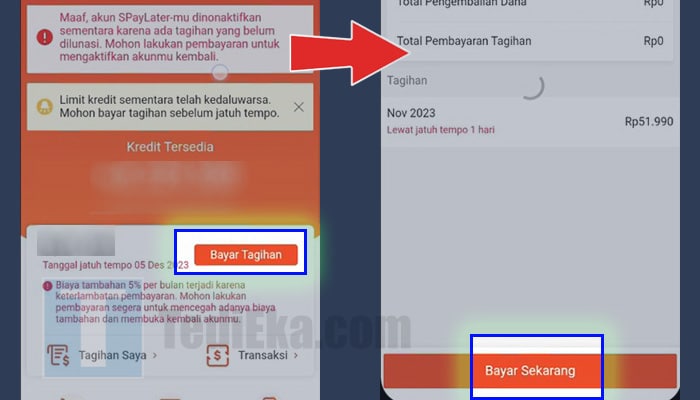 shopeepay later bayar tagihan - bayar sekarang