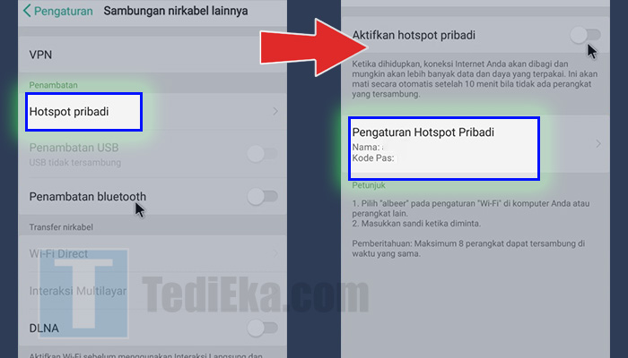 smartphone pengaturan hotspot pribadi - pengaturan