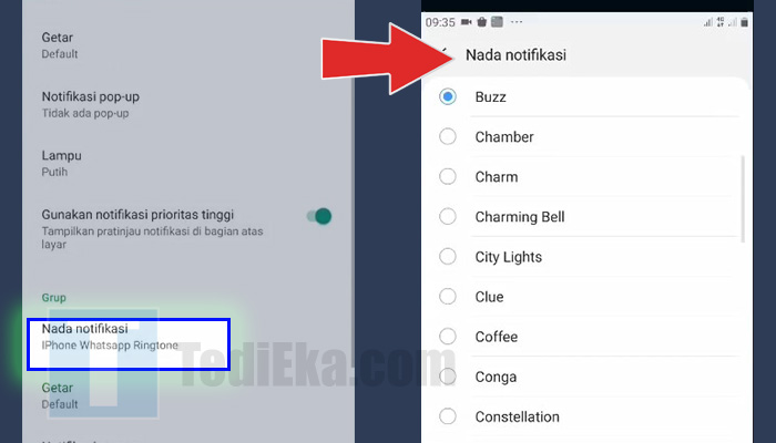 whatsapp setelan nada notifikasi