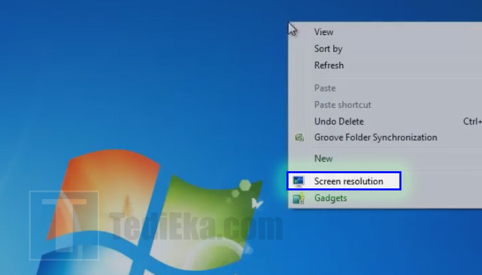 windows 7 klik kanan screen resolution
