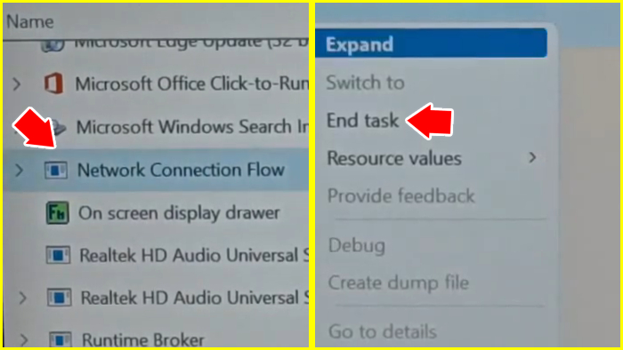 Menemukan dan Mematikan Network Connection Flow