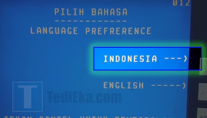 atm bni pilih bahasa indonesia