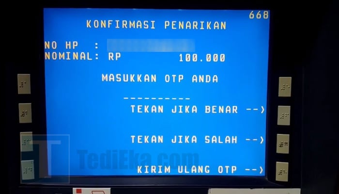 atm bni transaksi tanpa kartu masukkan kode otp anda