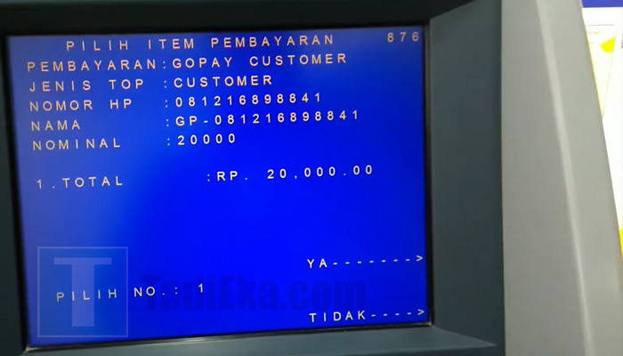 atm mandiri top up gopay konfirmasi transaksi