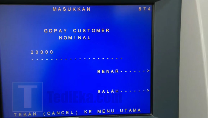 atm mandiri top up gopay masukkan nominal