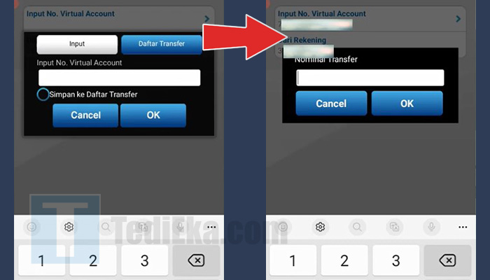 bca mobile transfer input virtual account - nominal transfer