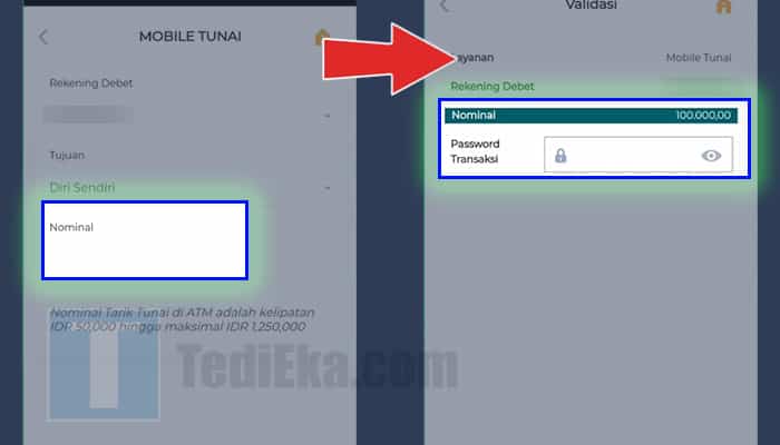 bni mobile mobile tunai nominal - password transaksi