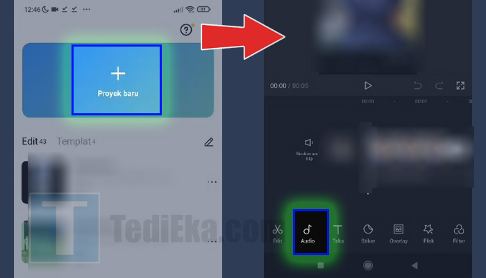 capcut proyek baru - audio
