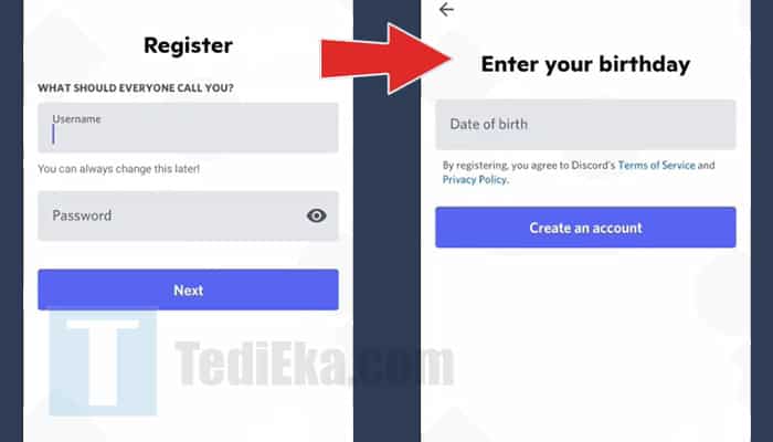 discord username password - enter your birthday