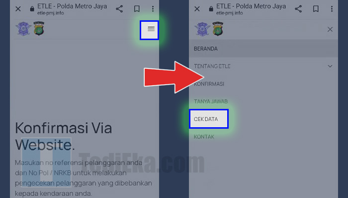 etle pmj garis tiga - cek data