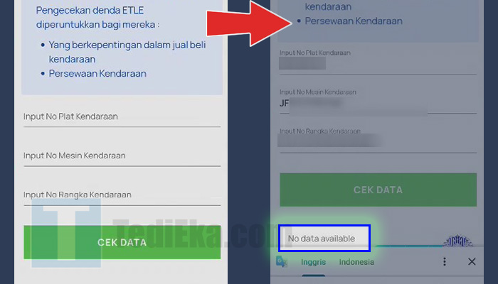 etle pmj input no plat kendaraan - no data available