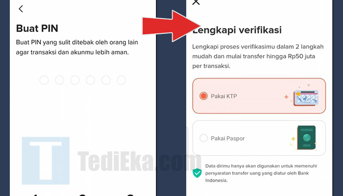 flip daftar buat pin - lengkapi verifikasi pakai ktp