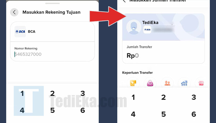 flip transfer nomor rekening bca - jumlah transfer