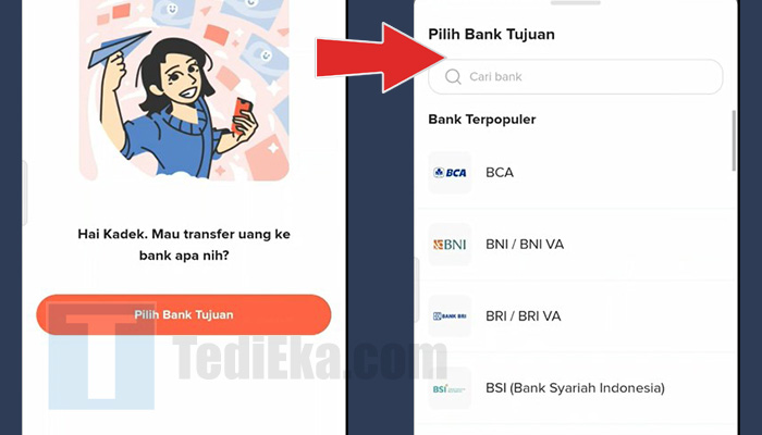 flip transfer pilih bank tujuan