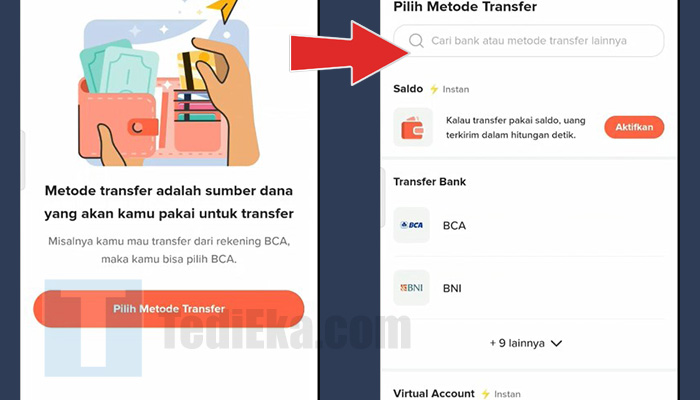 flip transfer pilih metode transfer