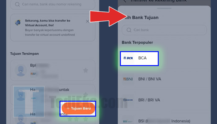 flip transfer tujuan baru - bca