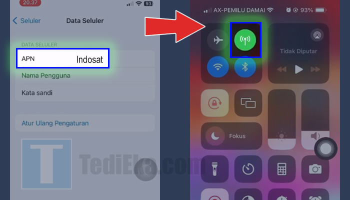iphone apn - aktifkan data seluler