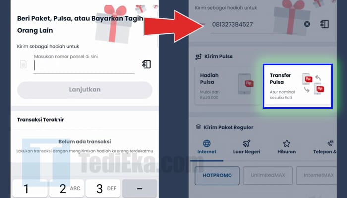 mytelkomsel belanja masukkan nomor ponsel di sini - transfer pulsa