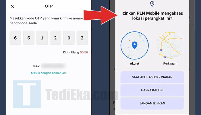 pln mobile kode otp - daftar berhasil