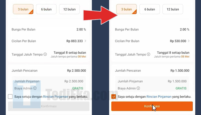 seabank pinjam informasi pinjaman - setujui syarat dan ketentuan