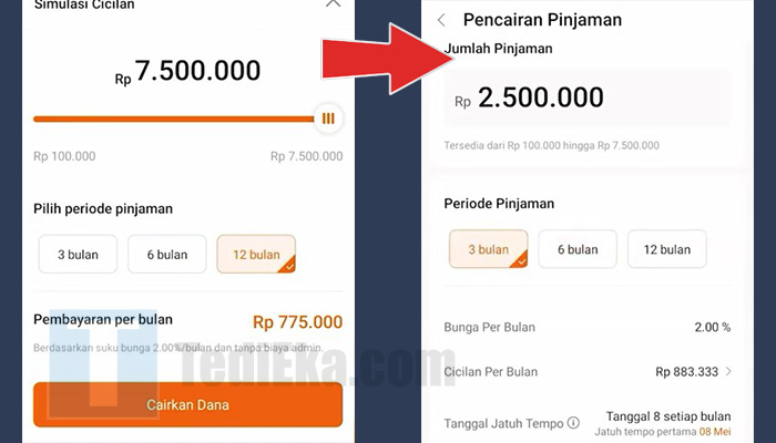 seabank pinjam simulasi cairkan sekarang - jumlah pinjaman dan tenor