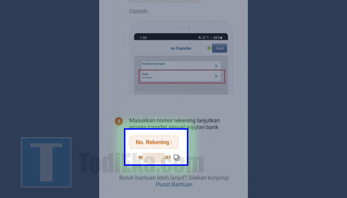 seabank tambah saldo salin nomor rekening