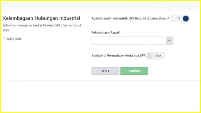 submenu kelembagaan hubungan industrial