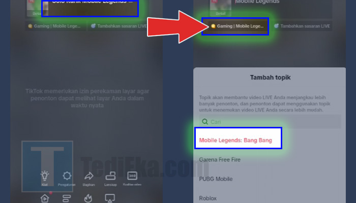 tiktok live judul - game mobile legends bang bang
