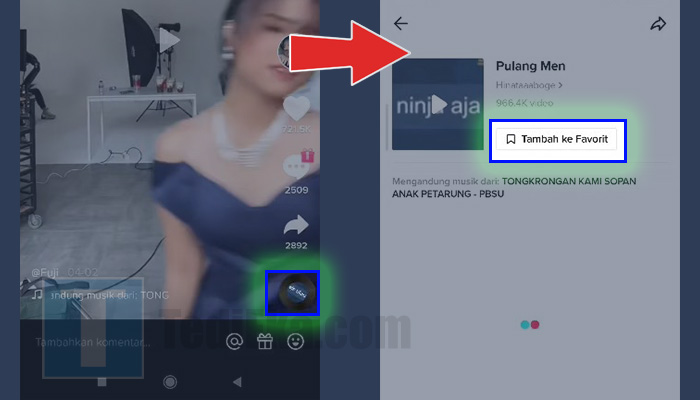 tiktok music musik - tambahkan ke favorit