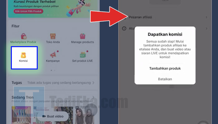 tiktok shop komisi - dapatkan komisi