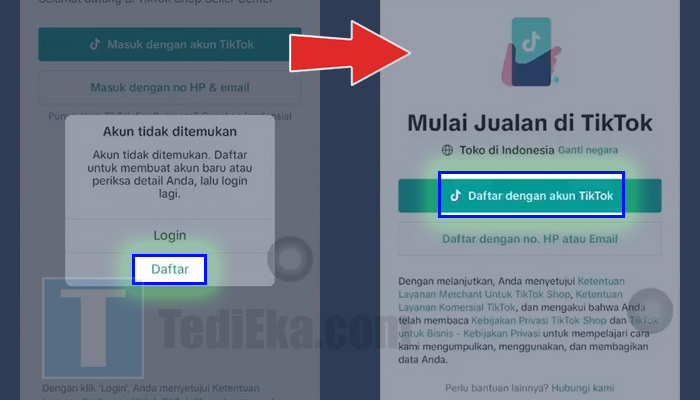 tiktok shop seller center daftar - daftar dengan akun tiktok