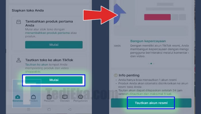 tiktok shop seller center tautkan toko ke akun tiktok - tautkan akun resmi