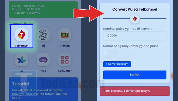 zahraconvert telkomsel - nominal pulsa dan nomor telepon