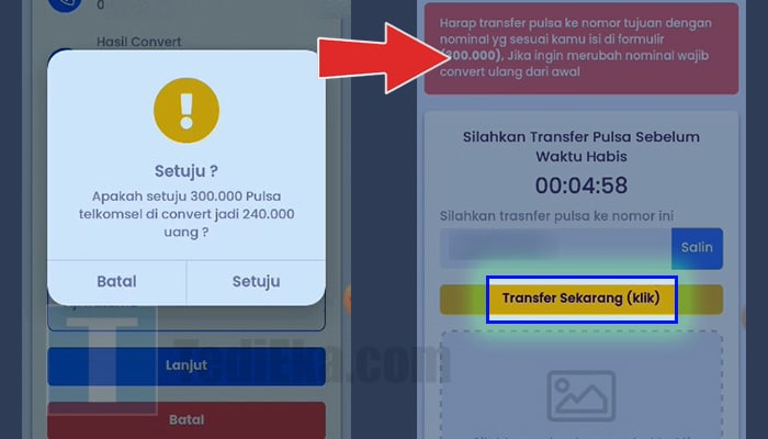 zahraconvert total convert pulsa telkomsel ke dana setuju - transfer sekarang klik