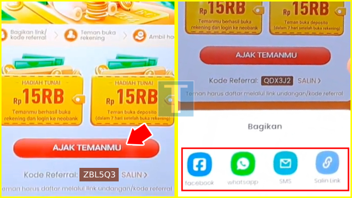 Cara Membagikan Kode Referral Bank Neo