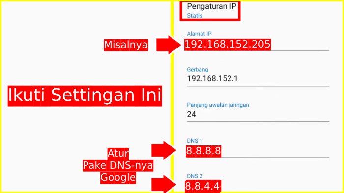 Cara mengatasi wifi tidak connect pake dns google