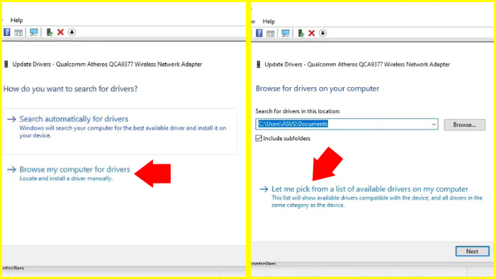 Let me pick from a list of available drivers on my computer untuk solusi Wifi laptop tidak terhubung ke jaringan