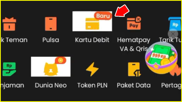 Mengecek Ketersediaan Menu kartu atm bank neo commerce