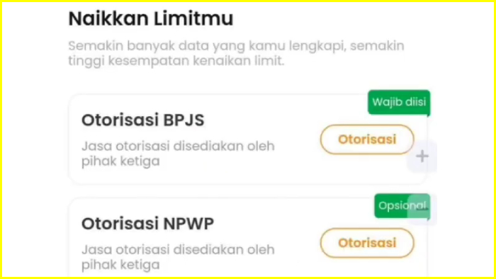 Otorisasi BPJS Ketenagakerjaan dan NPWP untuk Neo Pinjam