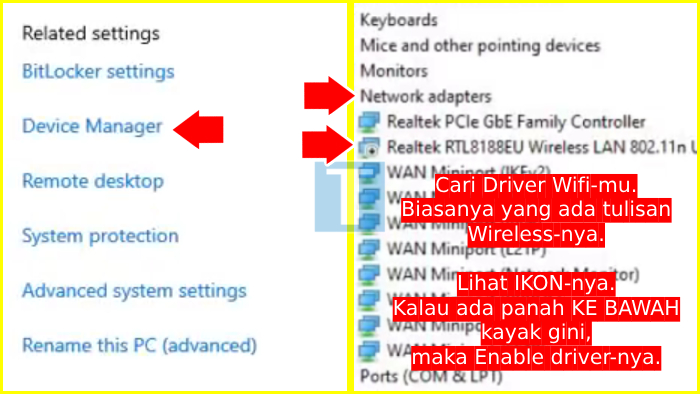 Solusi wifi bermasalah dengan enable driver