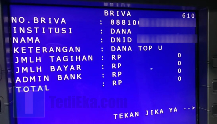 atm bri detail transaksi briva dana