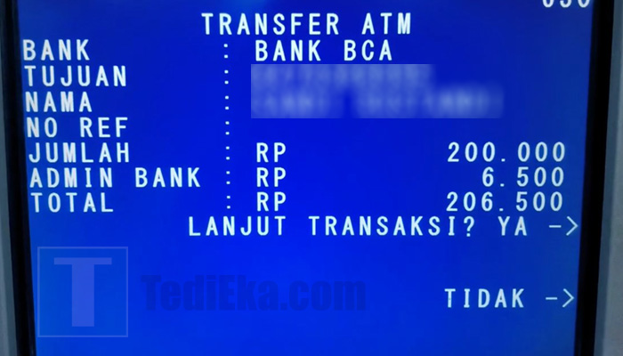 atm bri konfirmasi transfer bca