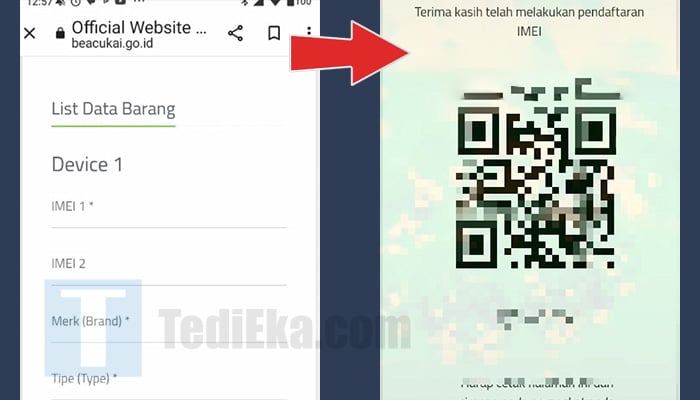 bea cukai masukkan informasi gadget atau bareng dan imei - download qr code