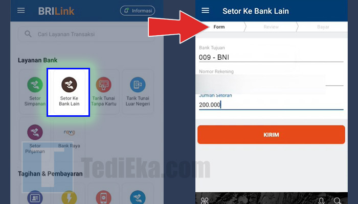brilink setor ke bank lain - bni