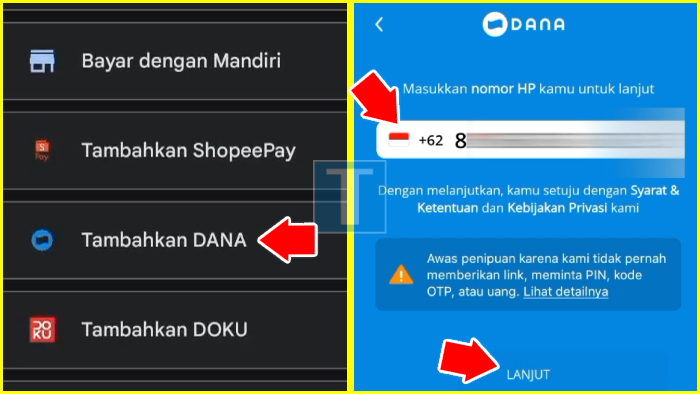 cara login dana tanpa kode otp