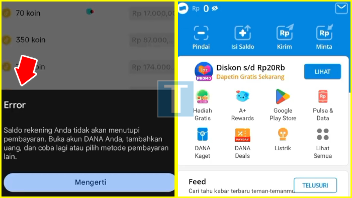 cara login dana tapi kartu hilang